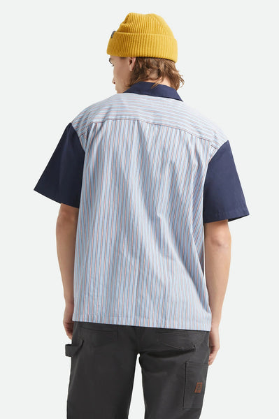 Brixton - Builders Olson Shirt Blue Aura Stripe