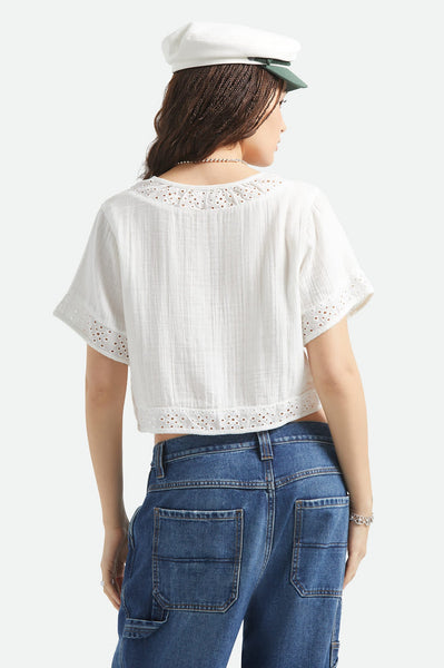 Brixton - W Seaside Eyelet Top Off White