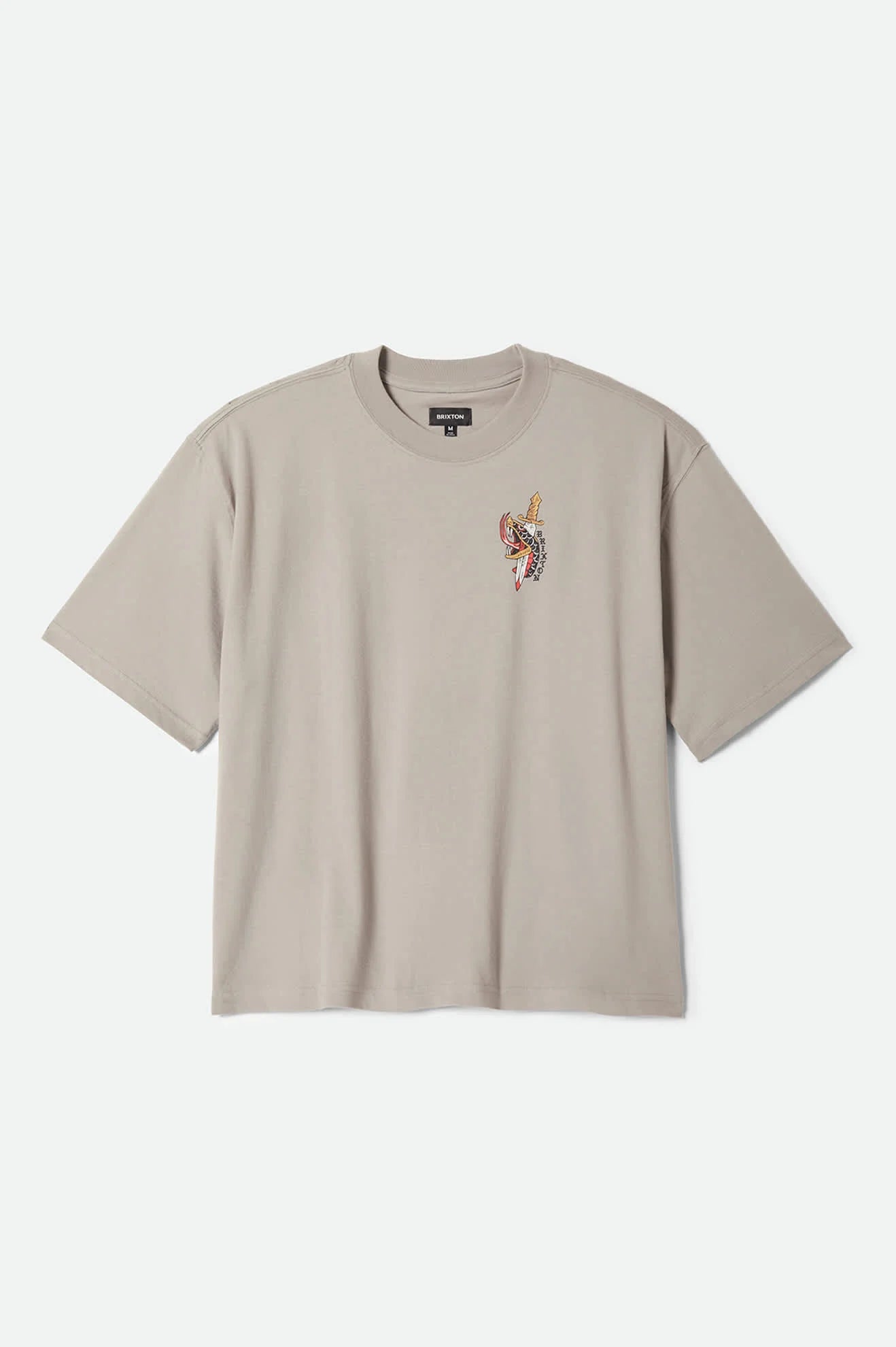 Brixton - Sword Boxed Crop T-Shirt Pebble Stone