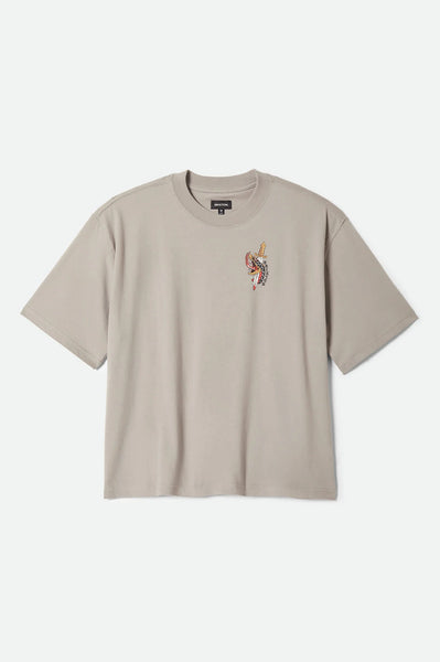 Brixton - Sword Boxed Crop T-Shirt Pebble Stone