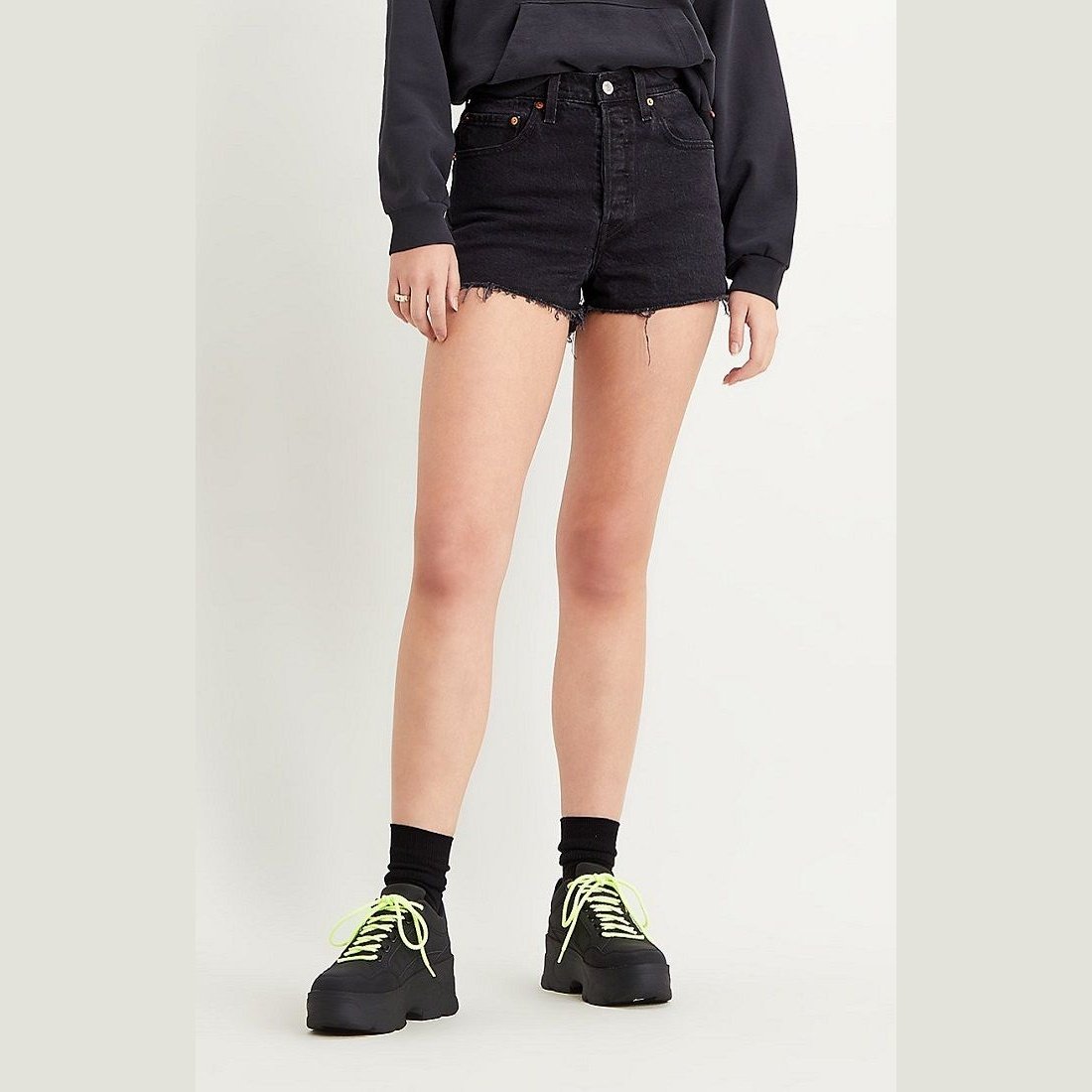 Levi's - W Ribcage Shorts Black Lake