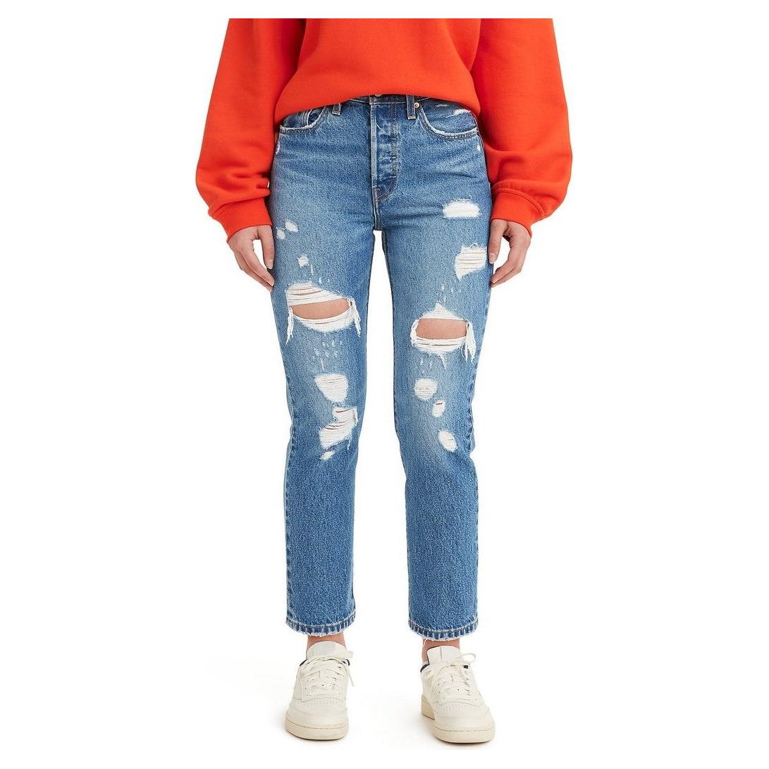 Levi's - 501 Crop Dark Indigo Destructed