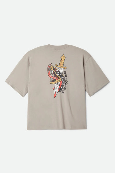 Brixton - Sword Boxed Crop T-Shirt Pebble Stone