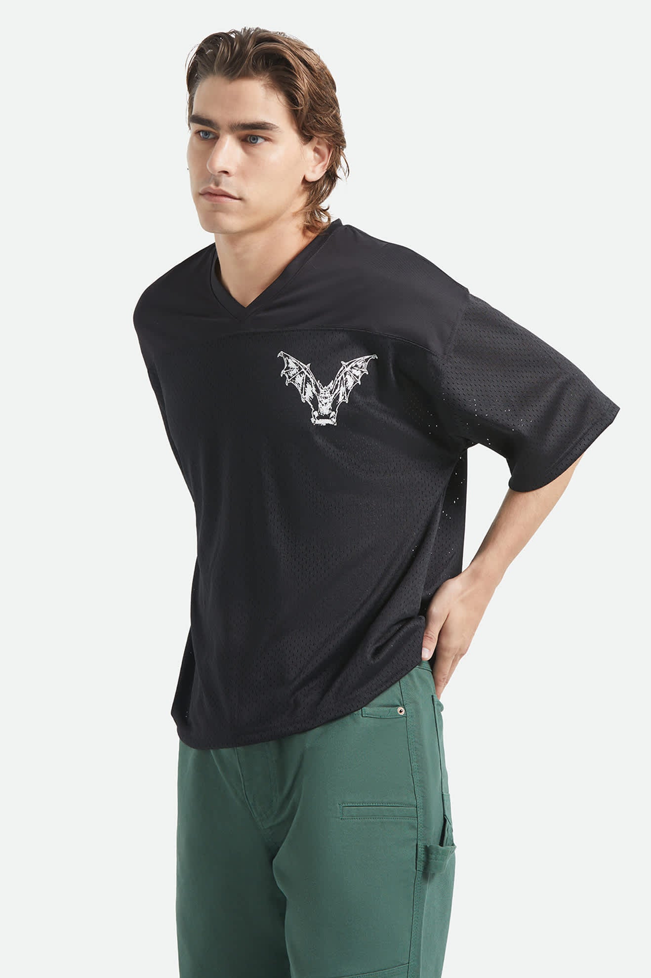 Brixton - Baggy Mesh Practice Jersey Black/White