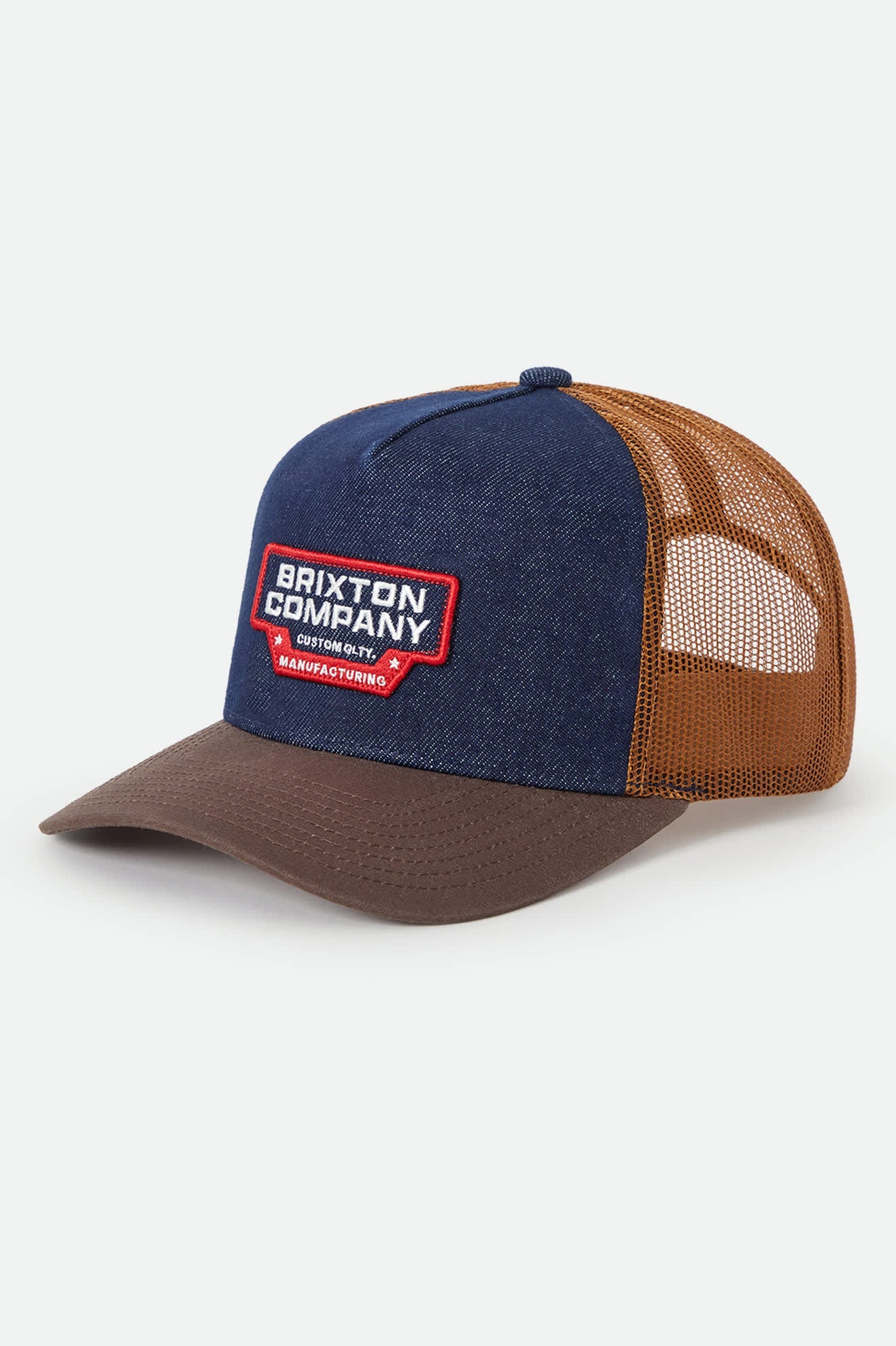 Brixton - Reeves Trucker Hat Washed Denim/Caramel-1