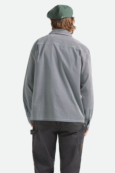 Brixton - Journey Lightweight Shirt Navy/White Stripe
