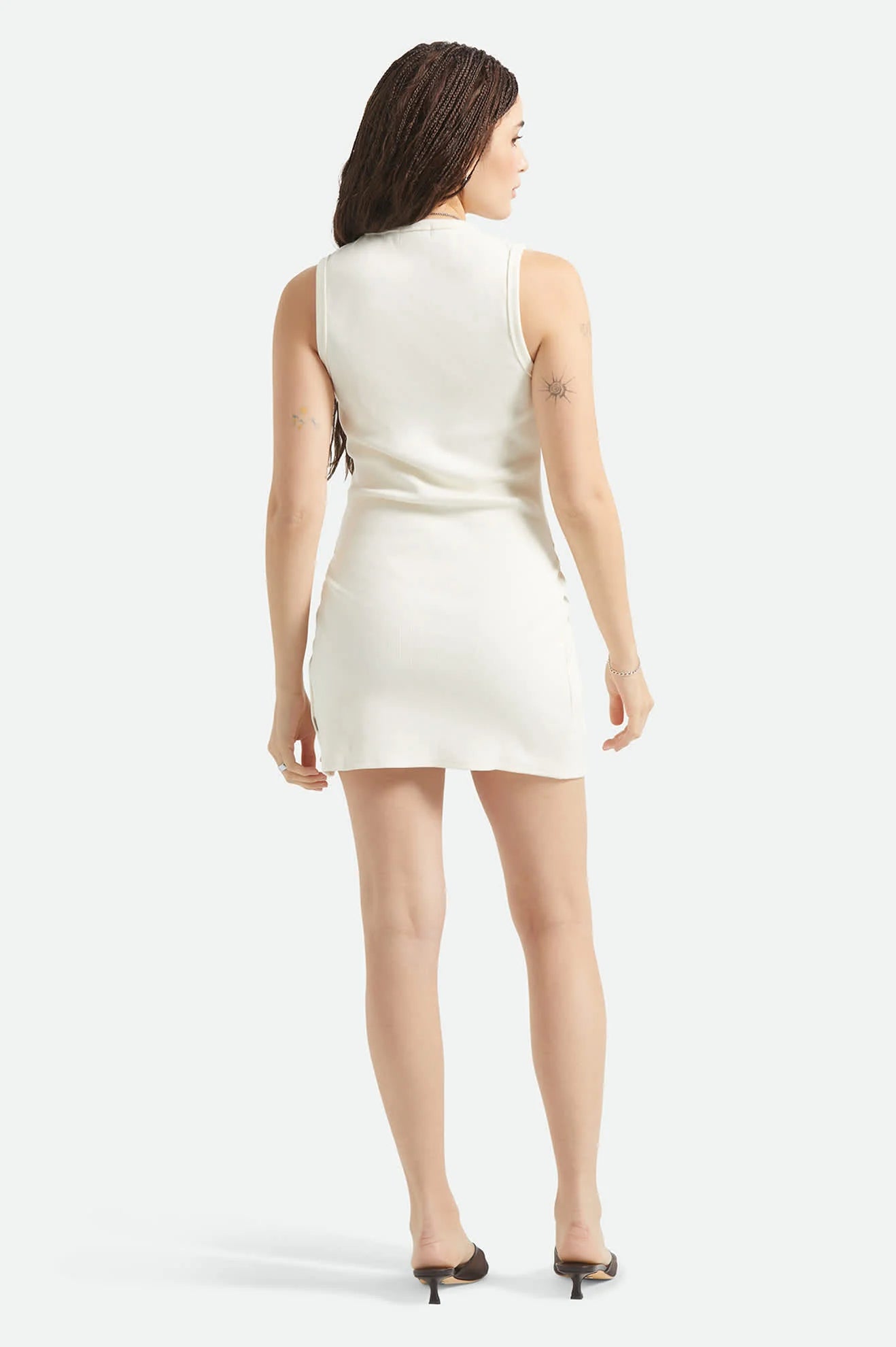 Brixton - W Ribbed Cinch Mini Dress Off White