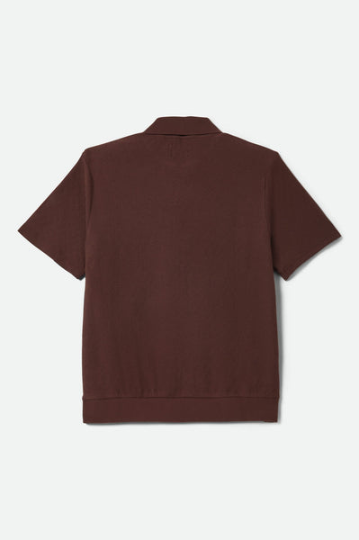 Brixton - Theo Jacquard Polo Chocolate/Off White