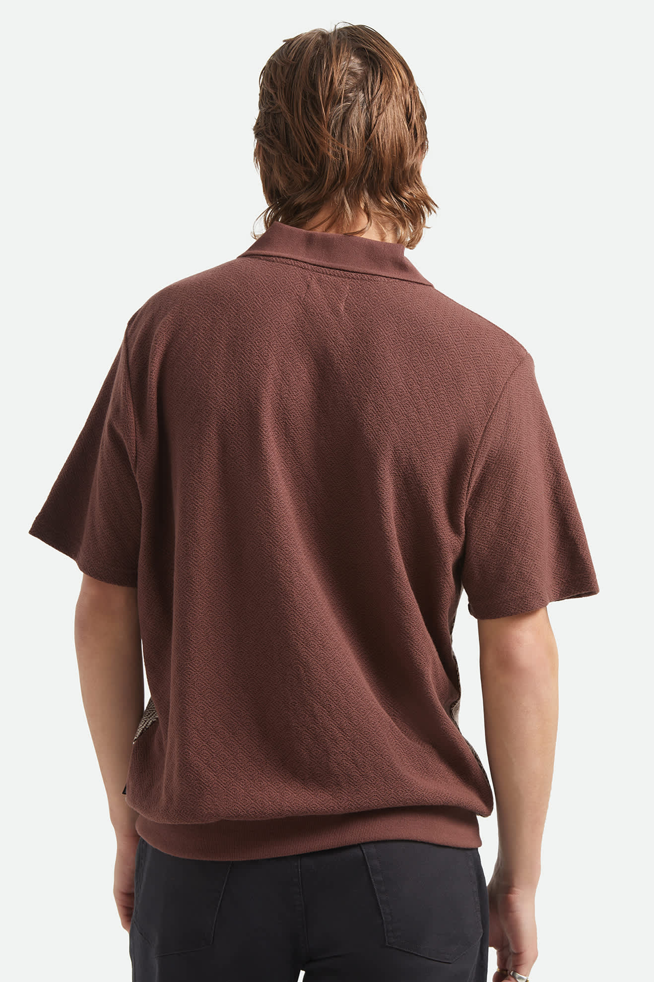 Brixton - Theo Jacquard Polo Chocolate/Off White