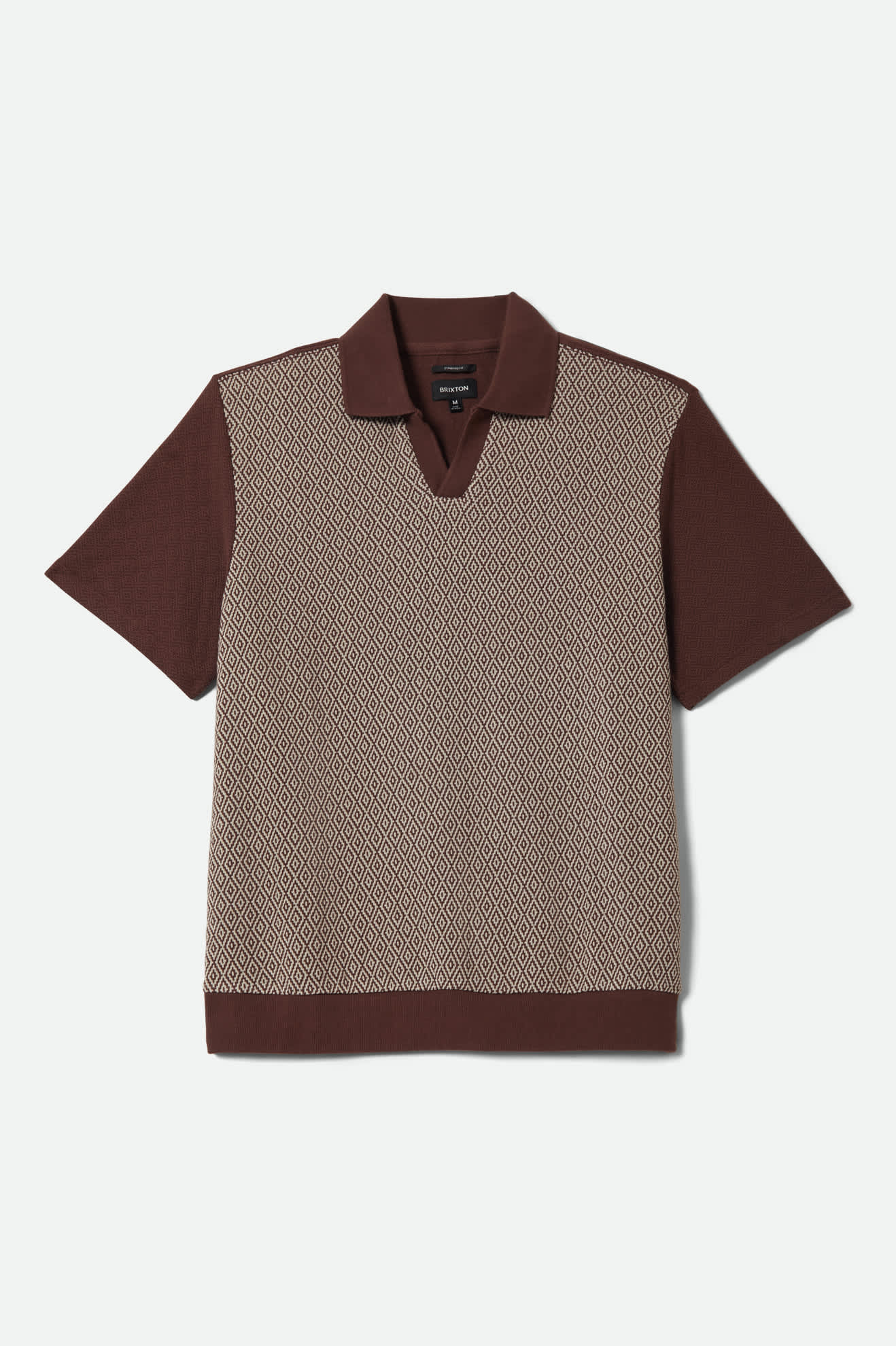 Brixton - Theo Jacquard Polo Chocolate/Off White