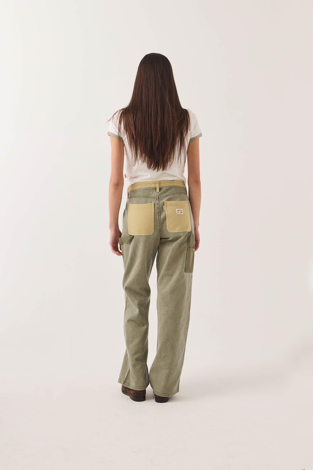 Brixton - W Essex Patchwork Painter Pant Vintage Olive Patchwork-5